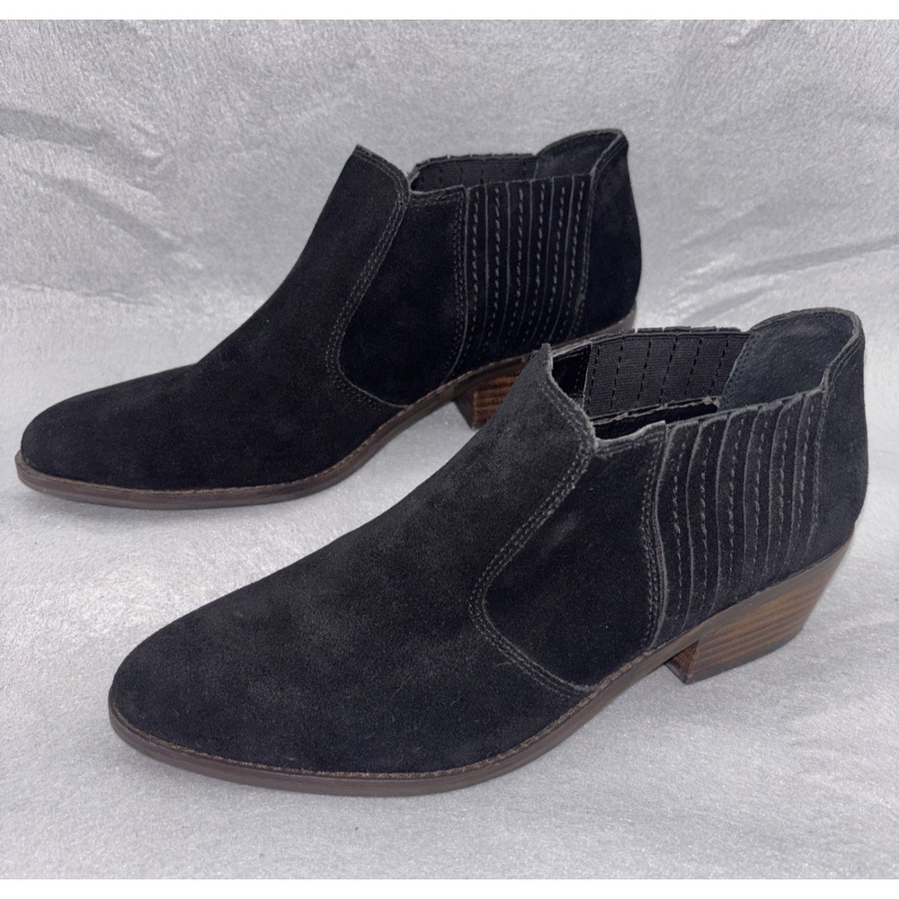 Lucky‎ Brand Basel Folley Ankle Boot Women's 9.5 Black Suede Leather Heeled Boot